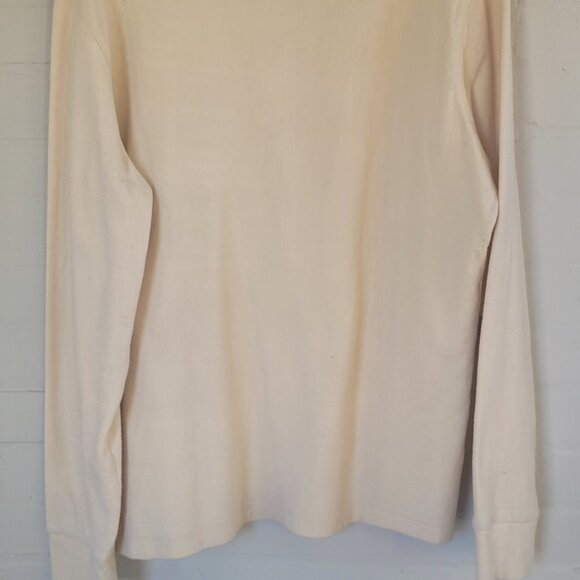 Alesbury Men's L Cream Waffle Knit Thermal Henley Shirt - Picture 4 of 4